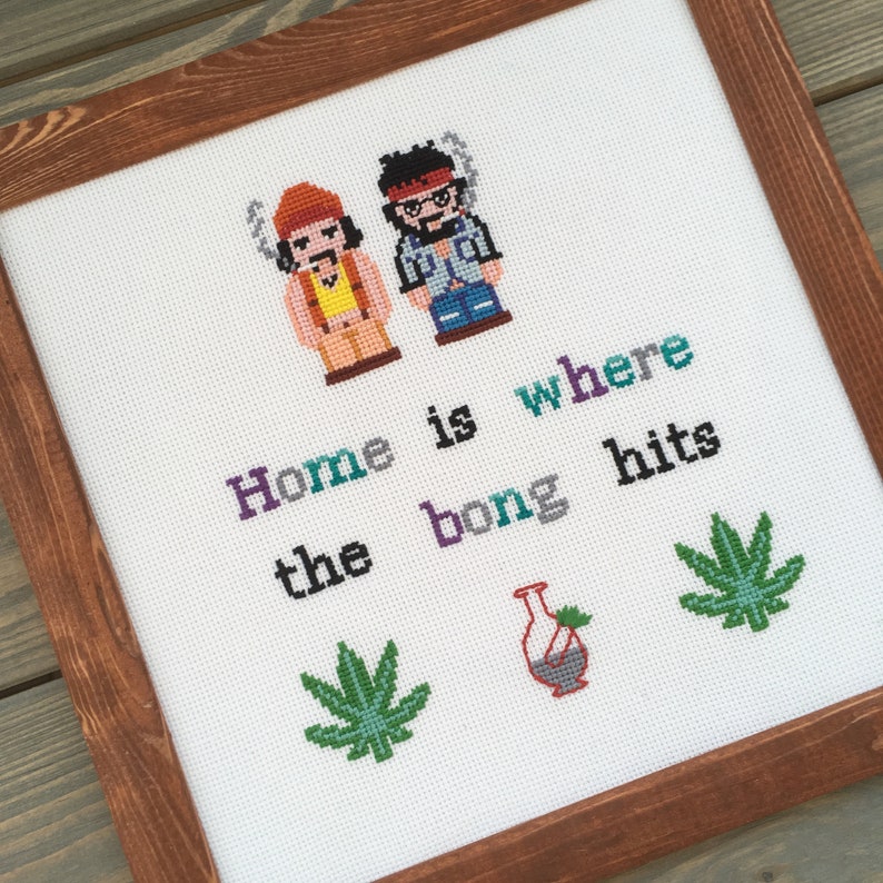 Cheech & Chong Smoking Weed Modern Quote Cross Stitch PATTERN. | Etsy