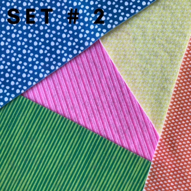 Printed felt sheets. Nice soft patterned felt sheets 8.2 Etsy