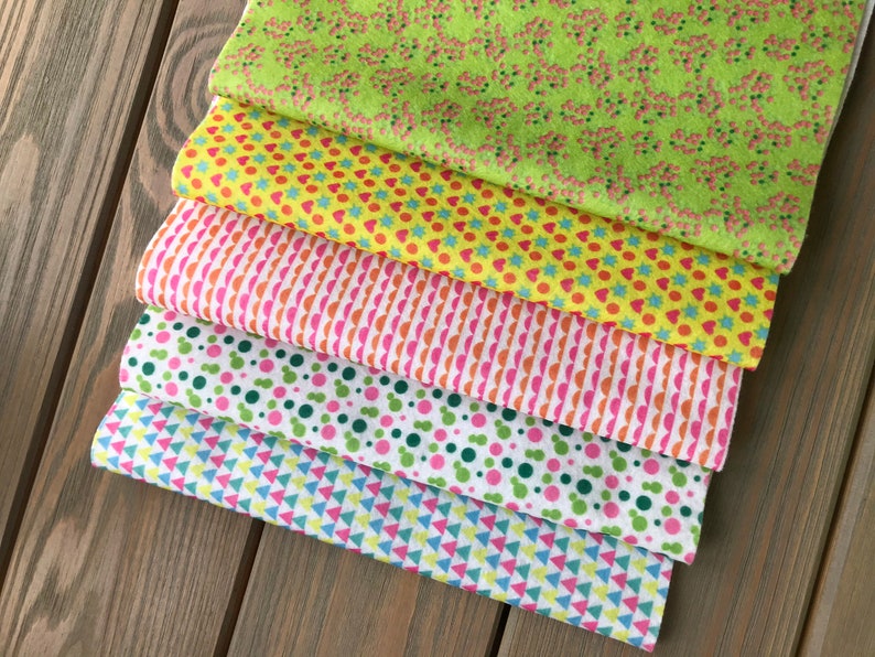 Printed felt sheets. Nice soft patterned felt sheets 8.2 Etsy