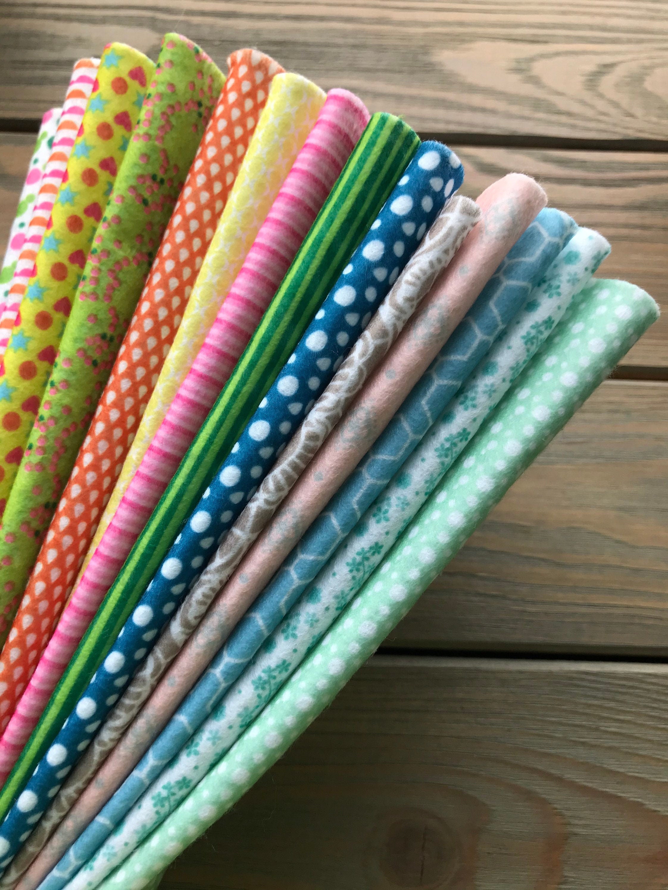 Printed felt sheets. Nice soft patterned felt sheets 8.2 Etsy