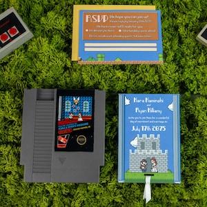 Super Mario Bros Retro Video Game Wedding Invitation Suite (25 sets)