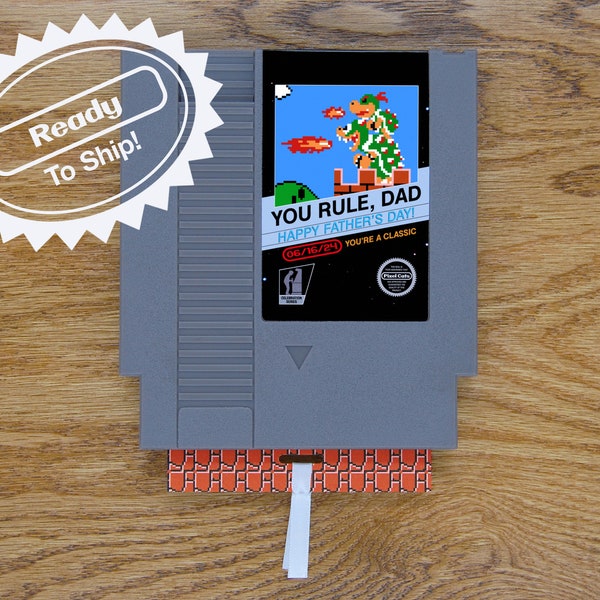 Super Mario Father's Day Greeting Card | Real Game Cart