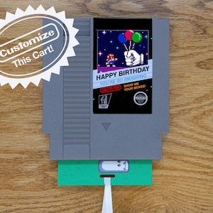 Carte de voeux d'anniversaire personnalisée Super Smash Bros | Chariot de jeu réel
