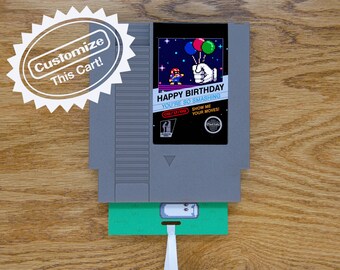 Custom Super Smash Bros Birthday Greeting Card | Real Game Cart