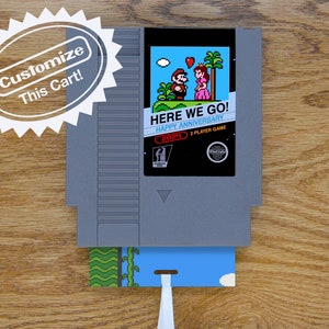 Custom Super Mario 2 Greeting Card | Real Game Cart | Anniversary, Birthday, Holiday, Valentine's Day