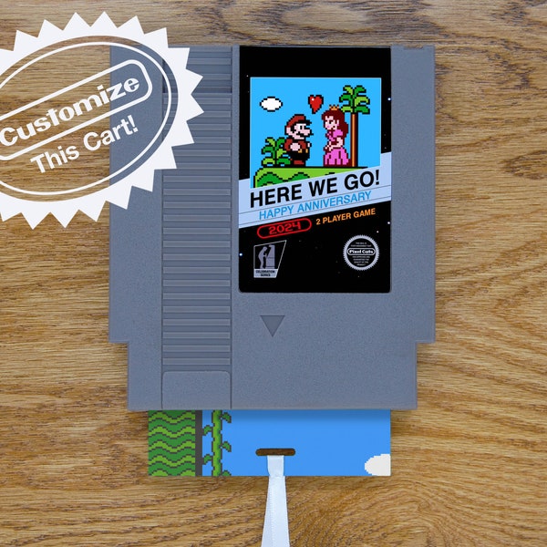 Custom Super Mario 2 Greeting Card | Real Game Cart | Anniversary, Birthday, Holiday, Valentine's Day