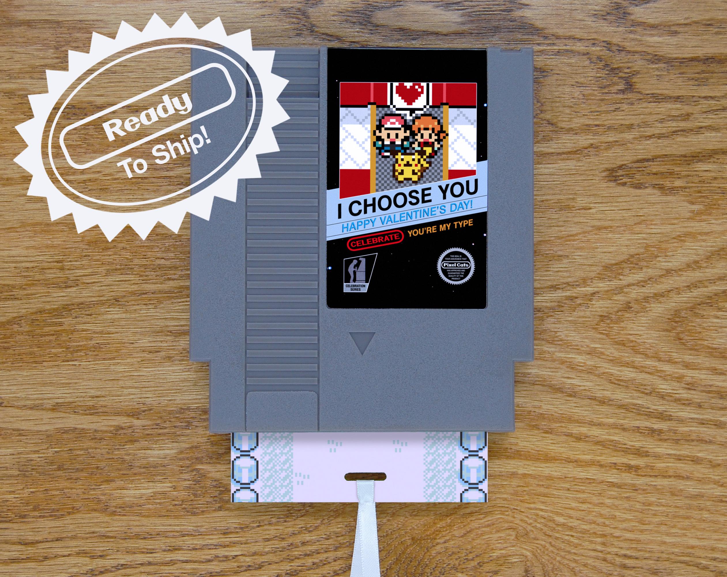 Pokemon Valentine's Day Greeting Card | Real Game Cart