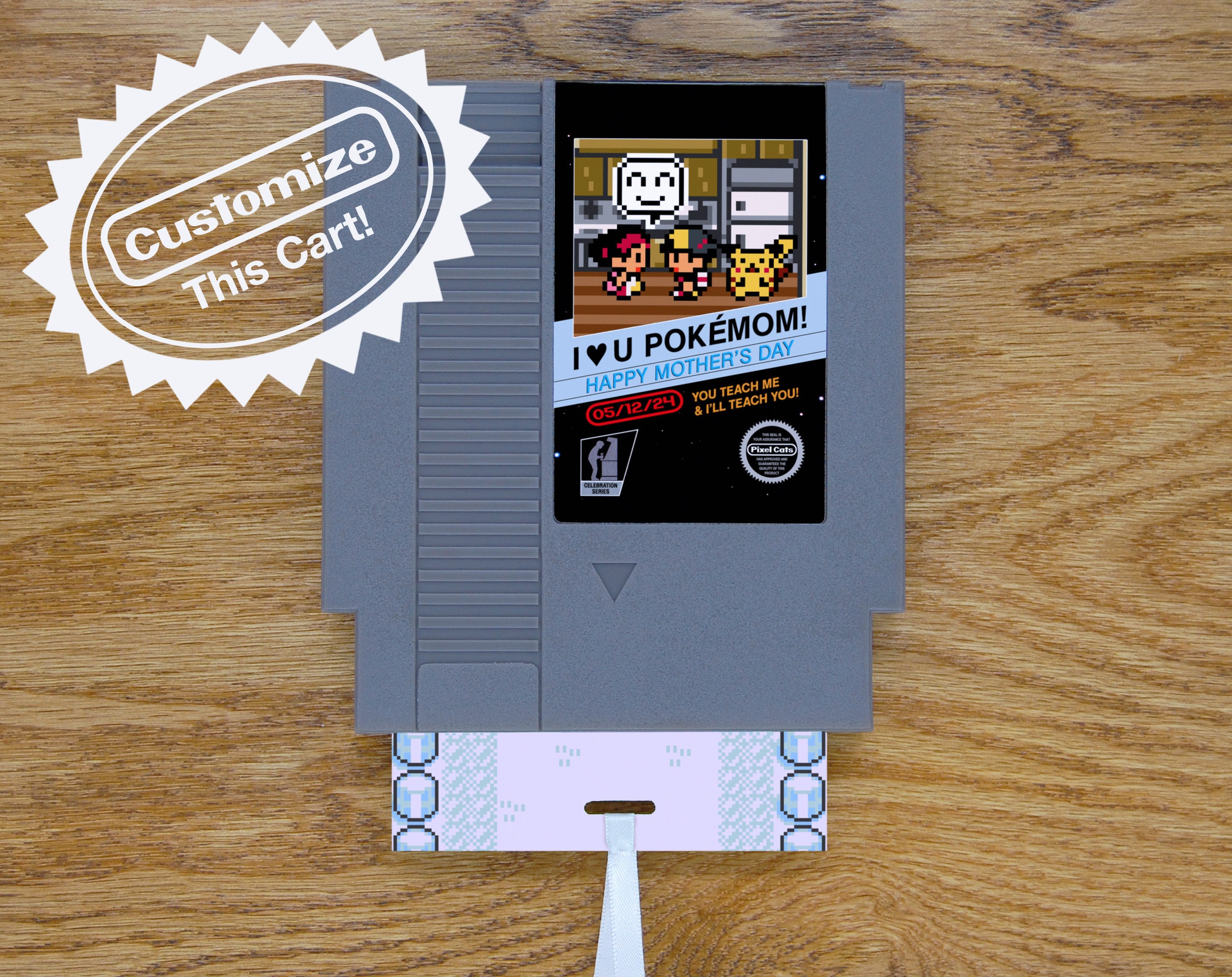 Custom Pokemon Mother's Day Card | Real Game Cart - Etsy