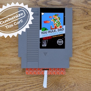 Tarjeta personalizada del Día del Padre de Super Mario / Cartucho de juego real