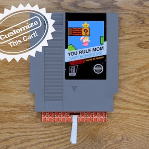 Individuelle Super Mario Pfirsich Muttertagskarte | Echter Spielwagen