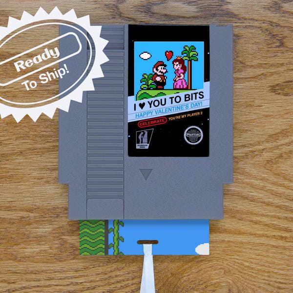 Super Mario 2 Valentine's Day Greeting Card | Real Game Cart