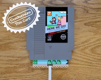 Custom Super Mario 3 Greeting Card | Real Game Cart | Anniversary, Birthday, Holiday, Valentine's Day