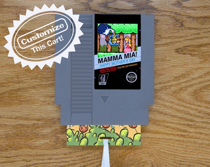 Carte personnalisée Super Mario pour la fête des mères | Chariot de jeu réel