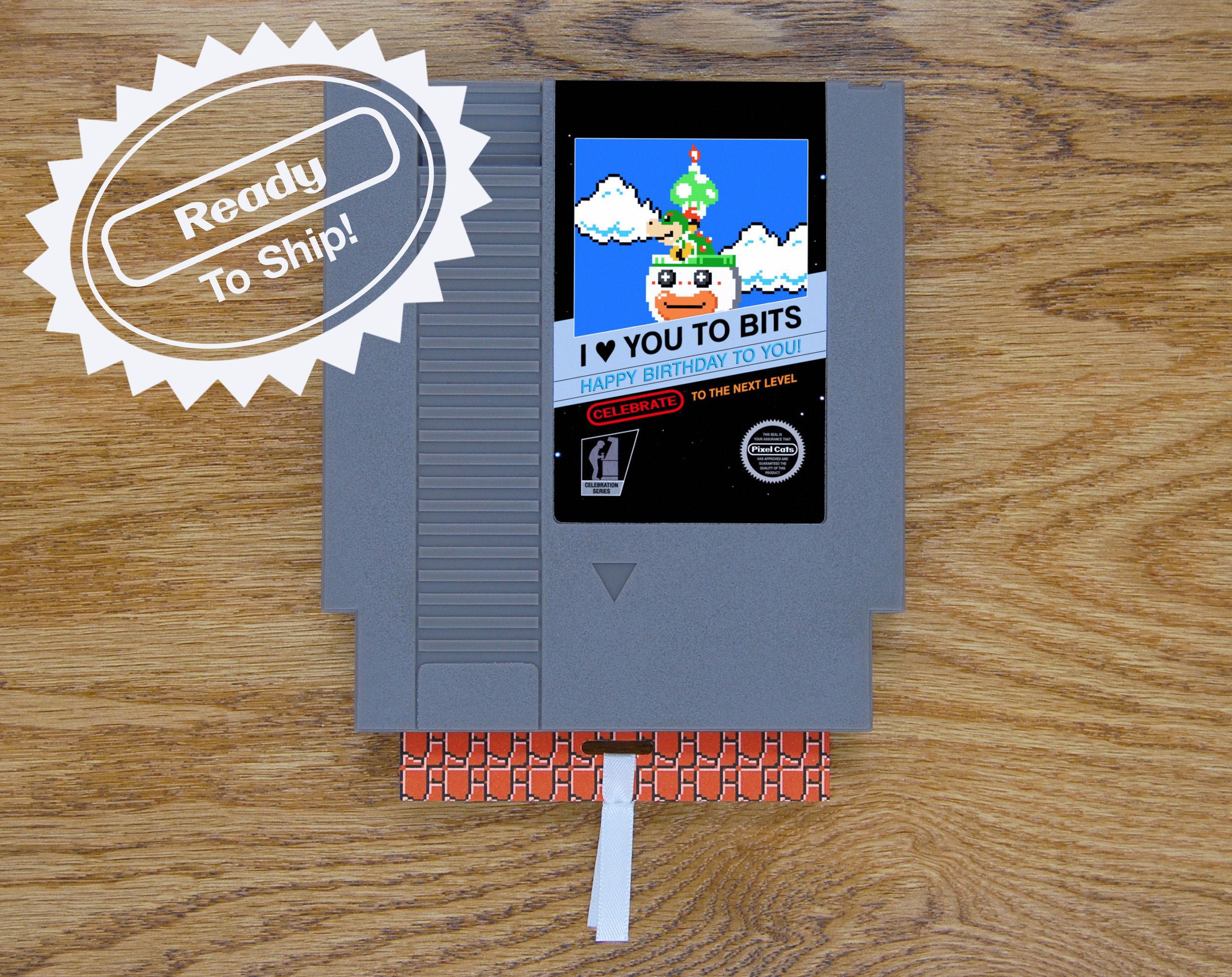 Super Mario Birthday Greeting Card - Bowser | Real Game Cart - Etsy