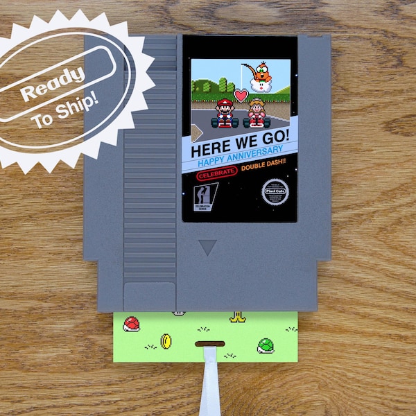 Tarjeta de aniversario de Mario Kart / Cartucho de juego real