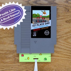 Tarjeta de felicitación del Día del Padre de Mario Kart / Personalizable / Cartucho de juego real