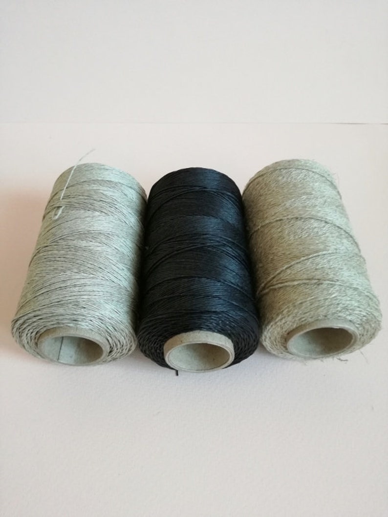BLACK NATURAL waxed unwaxed linen cord thickness 1mm Etsy