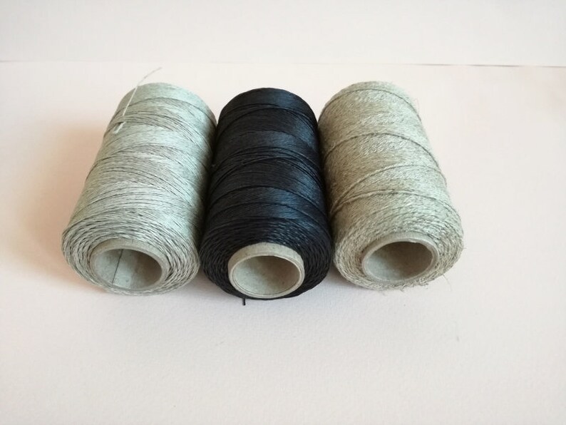 BLACK NATURAL waxed unwaxed linen cord thickness 1mm Etsy
