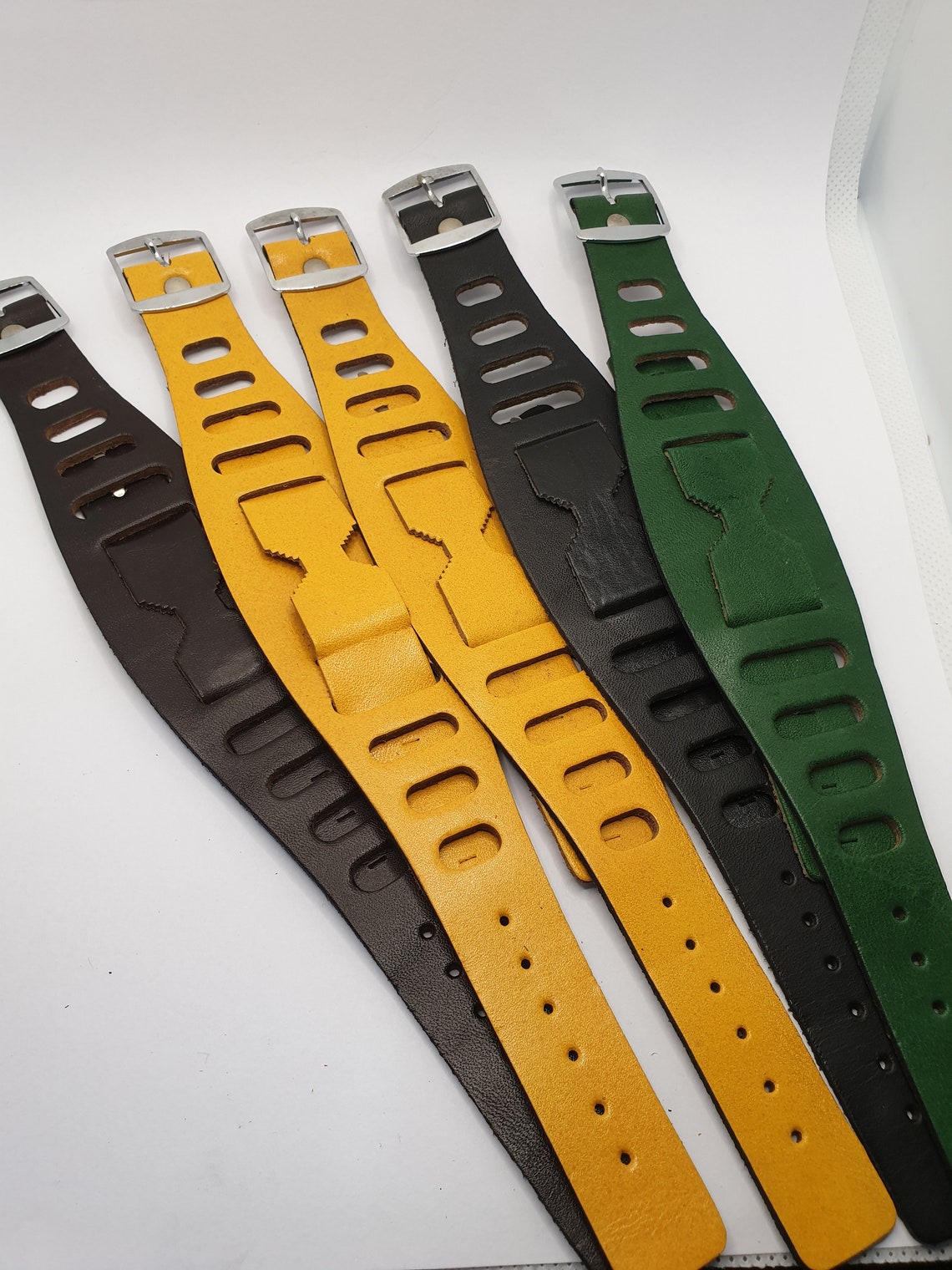 Lot 5 vintage leather watch straps Etsy