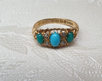 Vintage turquoise gold ring