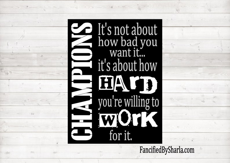 State Championship Sign Gift for Champions Champions Quote | Etsy