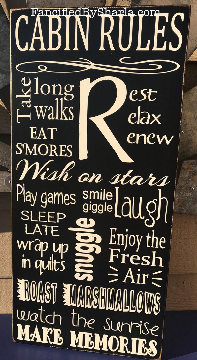 Cabin Decor Cabin Rules Cabin Life Relax S'Mores Etsy