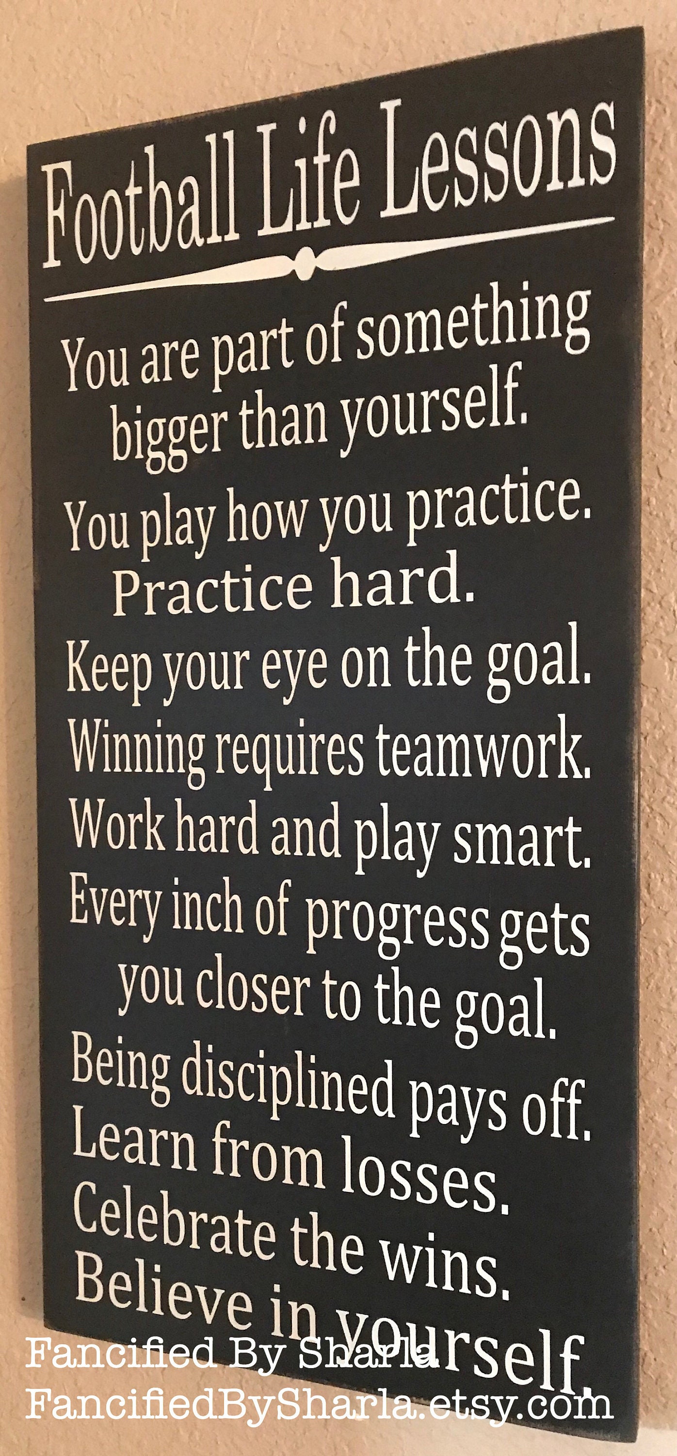 Football Life Lessons Football Sign Football Football Gift | Etsy