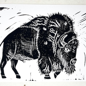 Bison Block Print