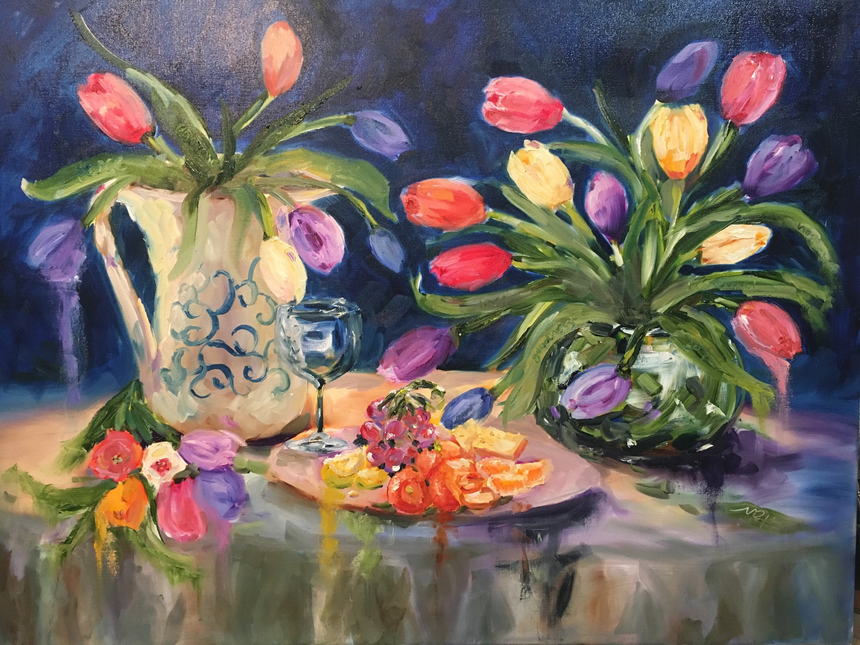 Easter Tulips 30x40 Original Oil on Canvas Etsy UK