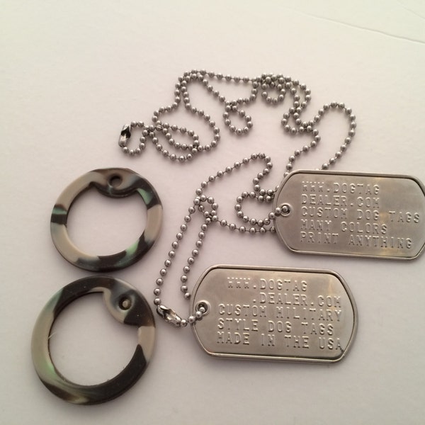 Military Style Dog Tags Custom Made To Order