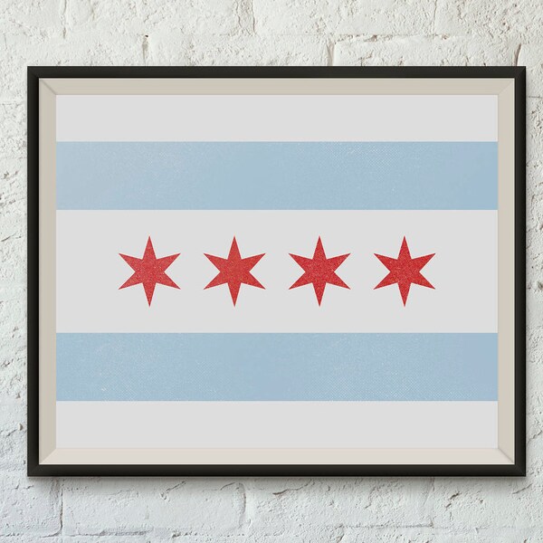 Chicago Flag Print - Etsy