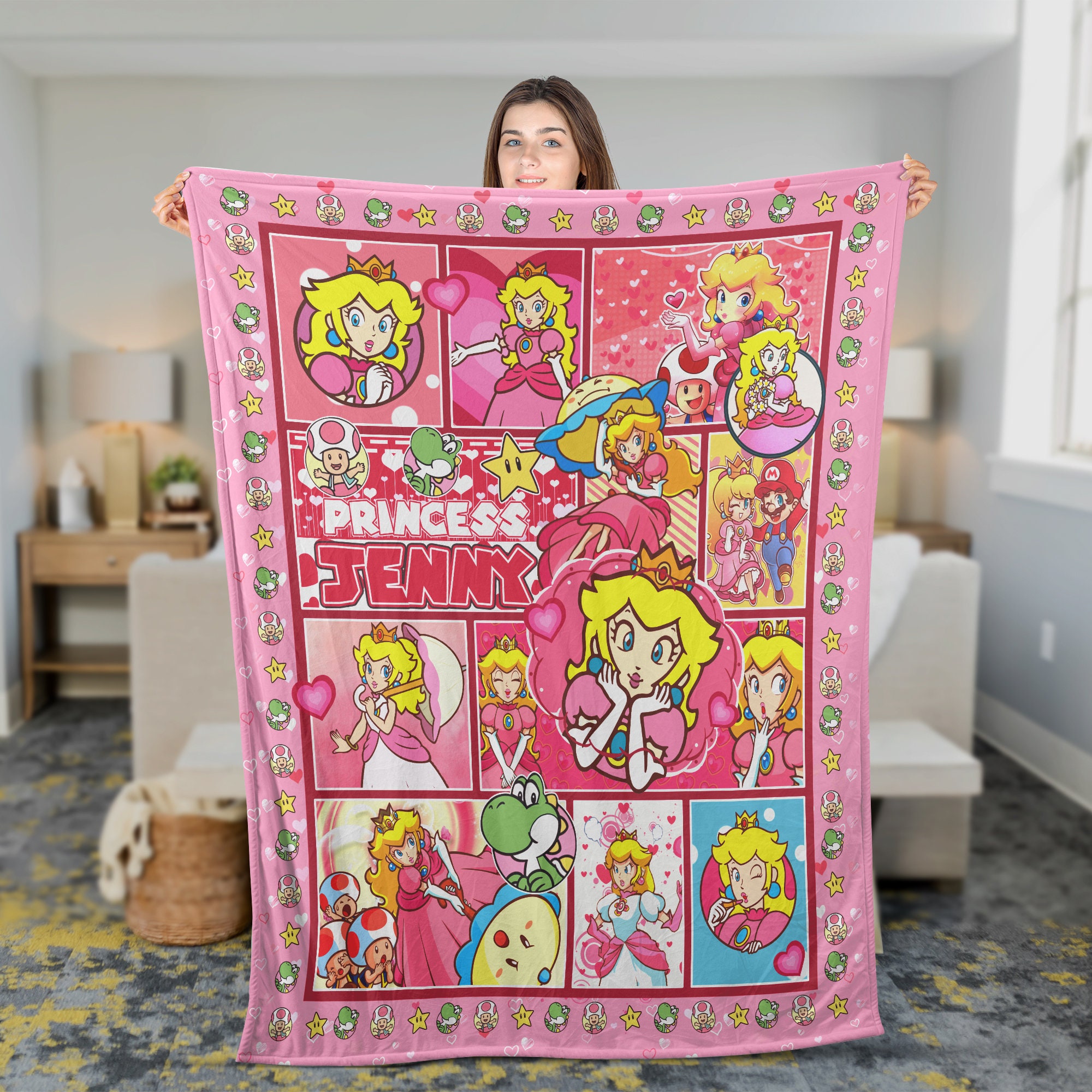 Princess peach throw blanket hotsell