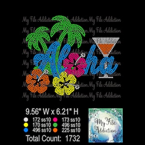 Rhinestone Template Download File Aloha Hawaii svg dxf eps plt
