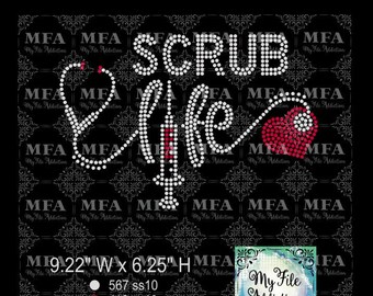 Rhinestone Template Download File Nurse Scrub Life 4 Stethoscope RN Medical svg dxf eps plt