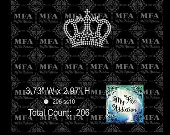Plantilla de Rhinestone Descargar archivo Princess Crown 8 svg dxf eps plt
