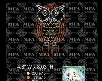 Modèle de strass à télécharger fichier hibou 2 multicolore svg dxf eps plt