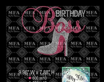 Fichier de téléchargement de modèle strass - anniversaire patron avec talons aiguilles svg dxf eps plt