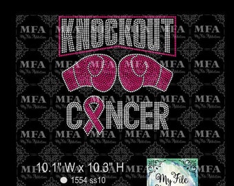 Rhinestone Template Download File Knockout Cancer Breast Ovarian Liver Pancreatic Brain Uterine Colon svg dxf eps plt