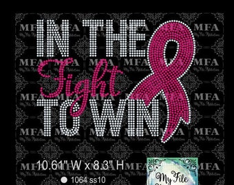 Rhinestone Template Download File In the Fight to Win Cancer Awareness Breast Ovarian Lung Brain Bone Kidney svg dxf eps plt