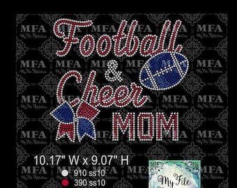 Rhinestone Template Download File Football and Cheer Mom svg dxf eps plt