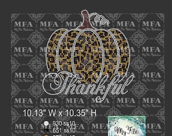 Modèle de strass à télécharger fichier citrouille imprimé léopard reconnaissant Thanksgiving Halloween automne svg dxf eps plt