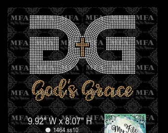 Instant Download Rhinestone File God's Grace svg dxf eps plt