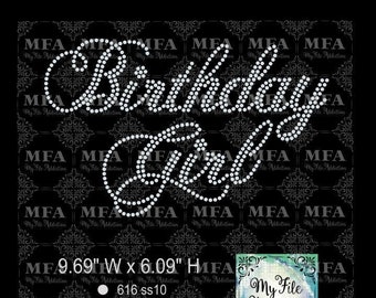 Pobierz plik szablonu Rhinestone - Birthday Girl svg dxf eps plt