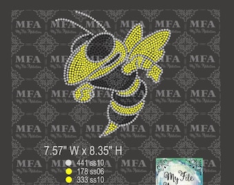 Rhinestone Template Download File Hornet Mascot svg dxf eps plt