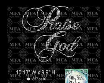 Plantilla de Rhinestone Descargar archivo Alabanza a Dios svg dxf eps plt