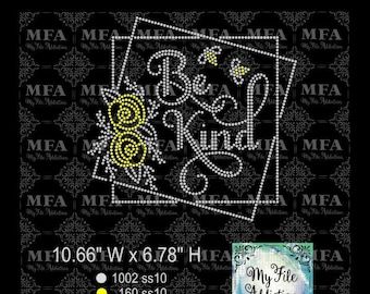 Instant Download Rhinestone File Be Kind 2 svg dxf eps plt