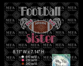 Rhinestone Template Download File Football Sister svg dxf eps plt