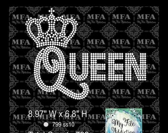 Plantilla de Rhinestone Descargar archivo Queen Crown svg dxf eps plt
