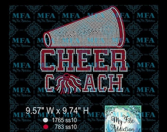 Rhinestone Template Download File Cheer Coach with Megaphone svg dxf eps plt