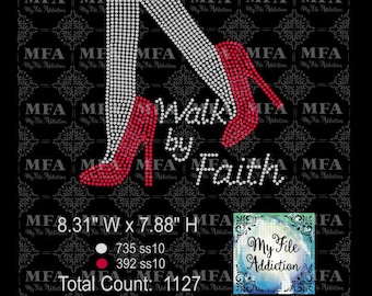 Rhinestone Template Download File Walk by Faith svg dxf eps plt
